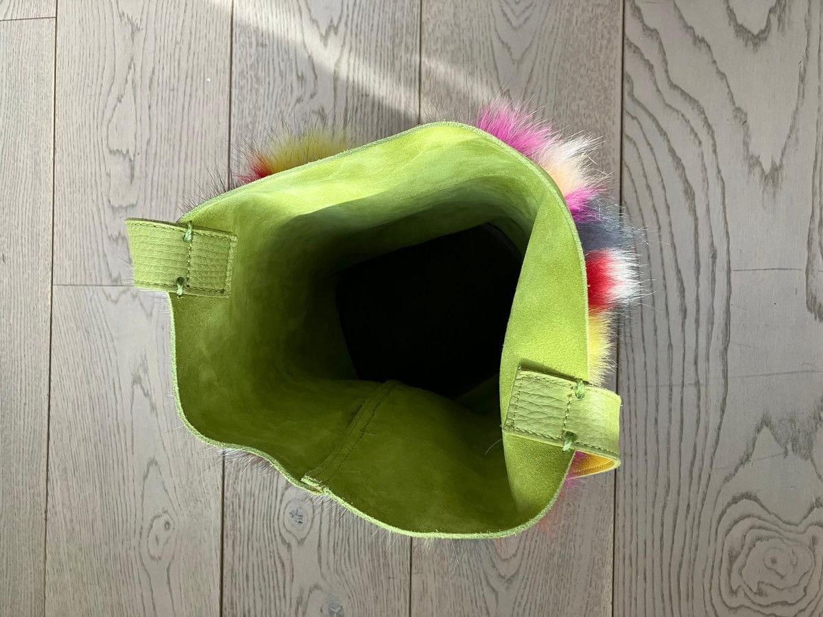 Other Gloriaca Multicolor Fur & Leather Bucket Bag – Unique Piece Size ONE SIZE - 4 Thumbnail