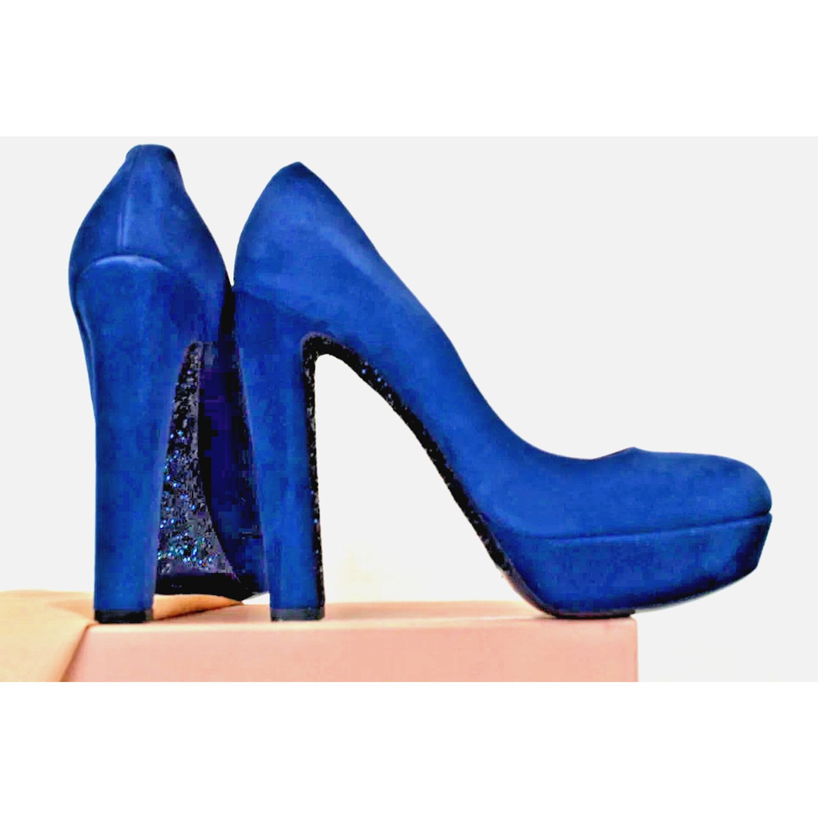 Miu Miu NIB MIU MIU PRADA BLUE SUEDE 5IP266 PLATFORM PUMPS 41 ITALY Size US 11 / IT 41 - 4 Thumbnail