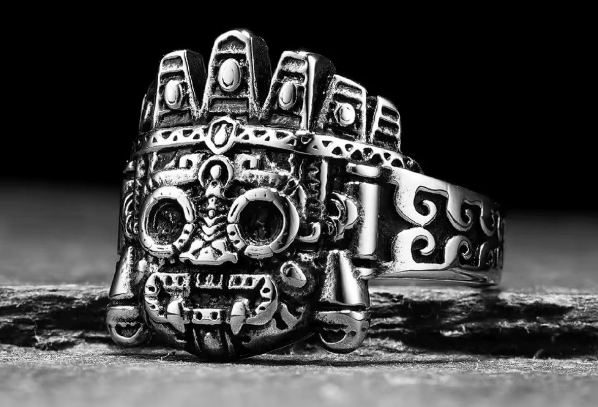 Japanese Brand Rare Retro Vintage Totems Skull Mask Ring Size 11 Size ONE SIZE - 2 Thumbnail