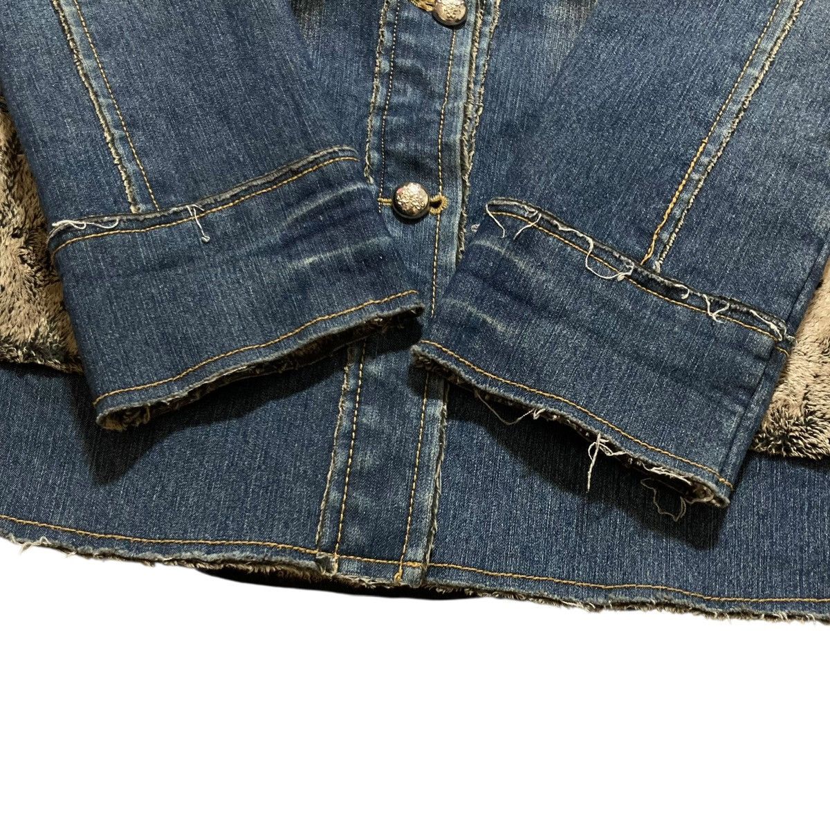 If Six Was Nine BLUE MARINE - Denim Fur Sherpa Multi Pocket Jacket Japanese Size S / US 4 / IT 40 - 6 Thumbnail