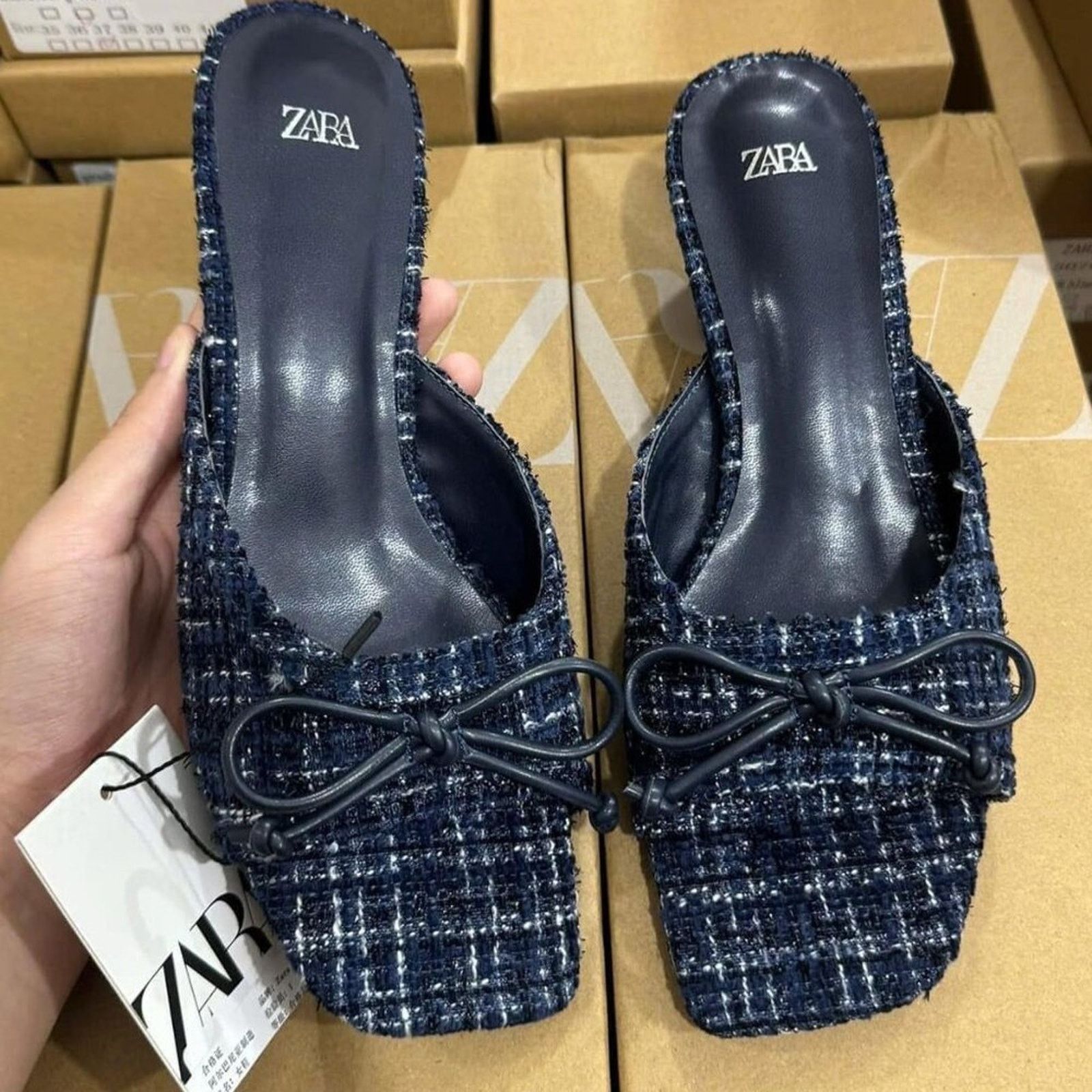 Zara RARE!!! ZARA Tweed Kitten Heels NWT Size US 9 / IT 39 - 4 Thumbnail