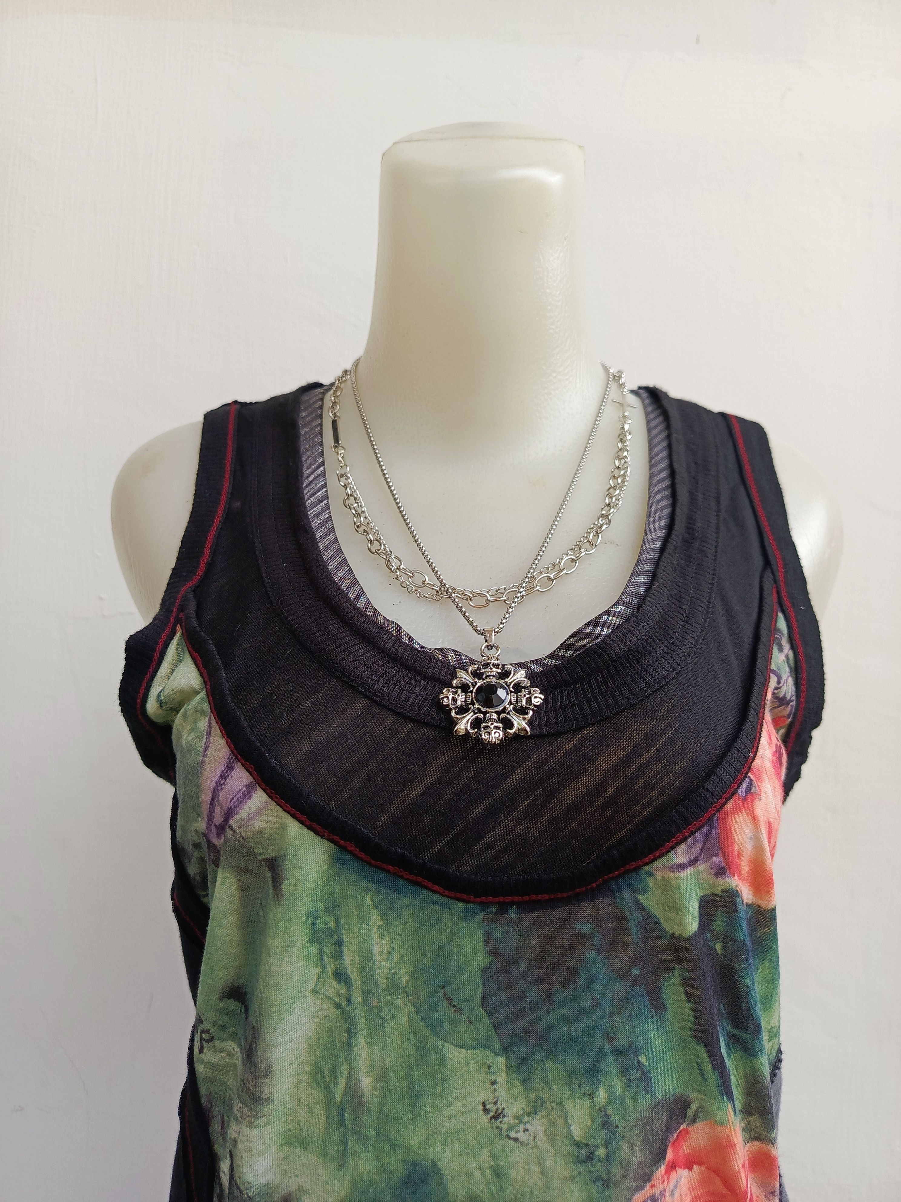 Japanese Brand Tankus Abstract Floral Tank Top Artsy Vibe Size M / US 6-8 / IT 42-44 - 6 Thumbnail
