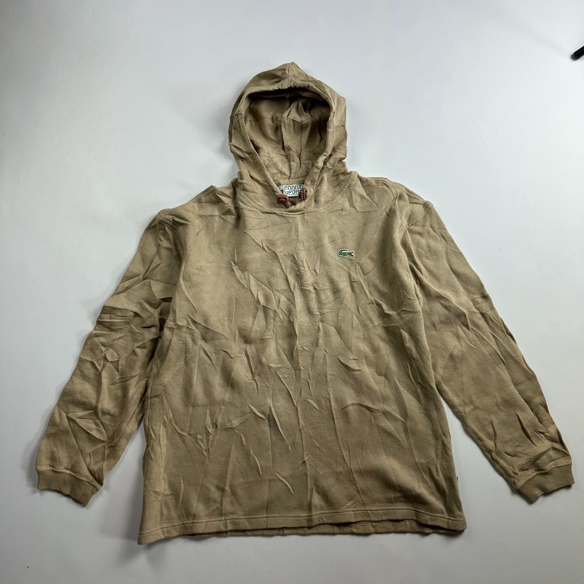 Lacoste Vintage 90s Lacoste Sport Pullover Hoodie Beige Size M Size US M / EU 48-50 / 2 - 1 Thumbnail