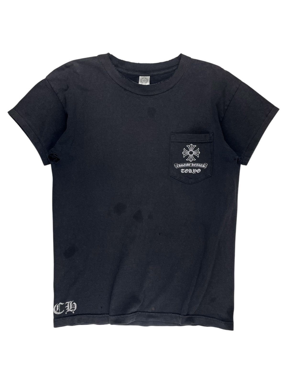 Chrome Hearts Chrome Hearts Tokyo Plus Cross Print Pocket Tshirt Thrashed Size US M / EU 48-50 / 2 - 2 Thumbnail