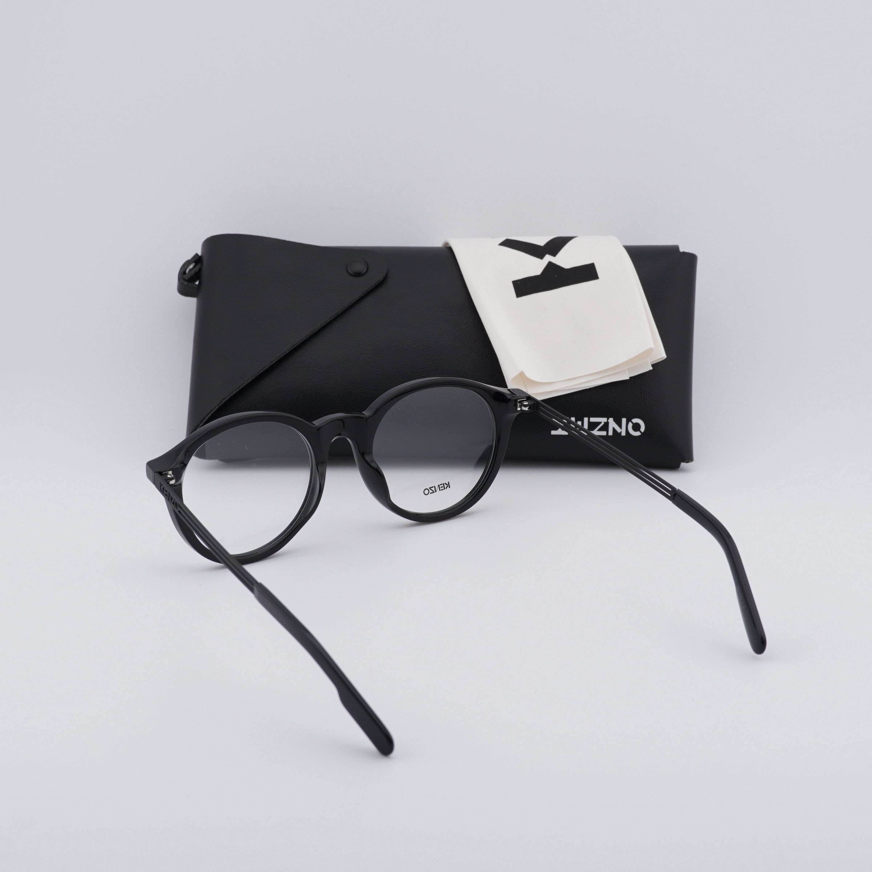 Kenzo Kenzo KZ50015U 001 Eyeglasses Shiny Black 51mm Round Frame Size ONE SIZE - 10 Thumbnail