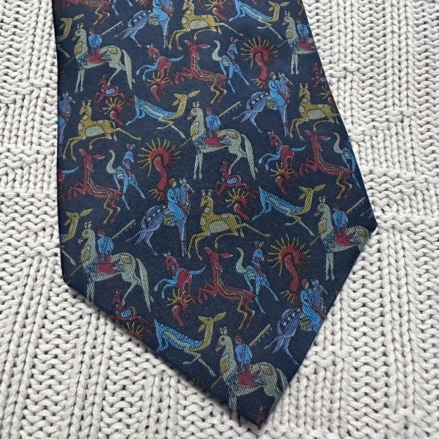 Sulka Sulka blue hunter deer silk tie Size ONE SIZE - 2 Thumbnail