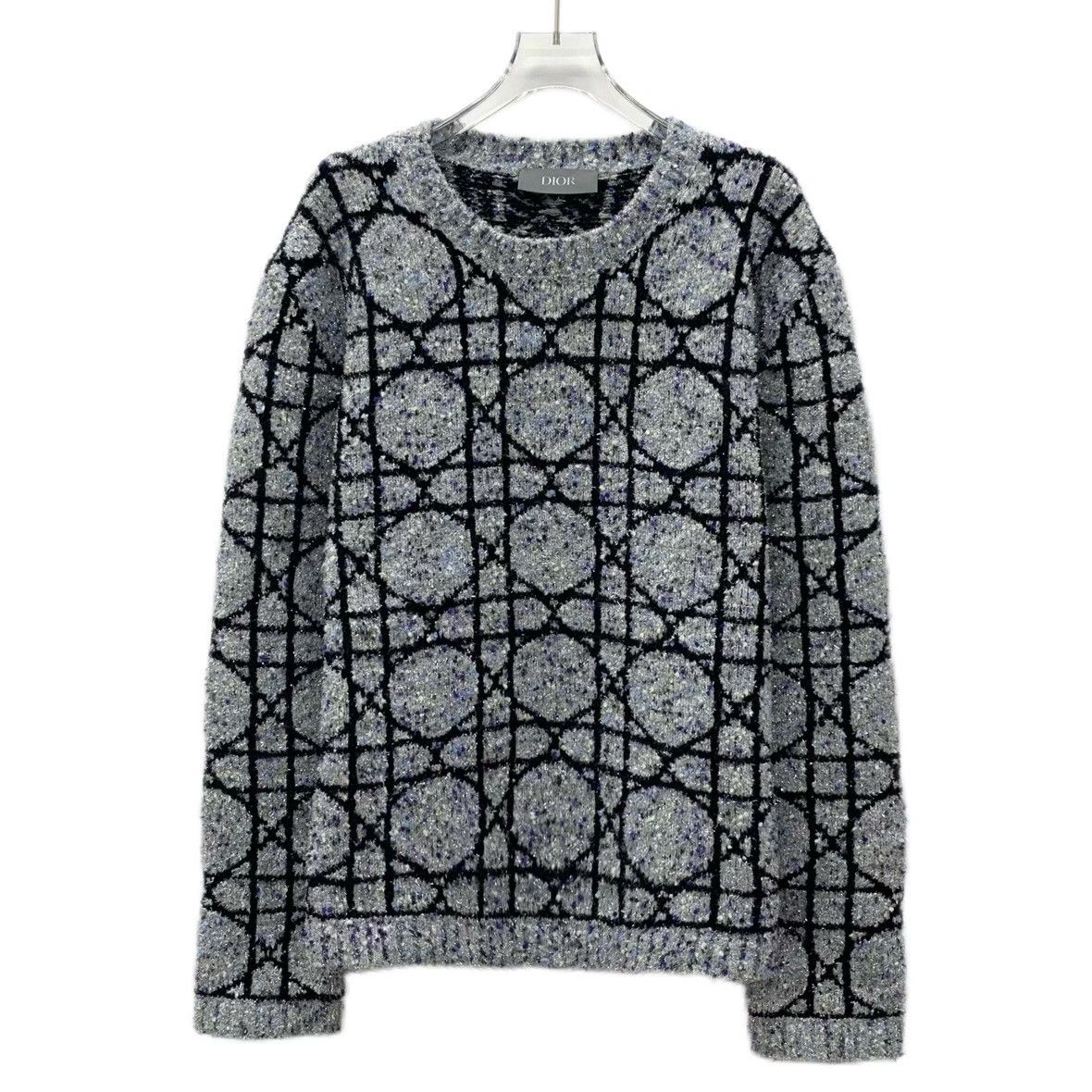 Dior Dior Gray Silver Cannage Knit Sweater Size US XL / EU 56 / 4 - 1 Thumbnail