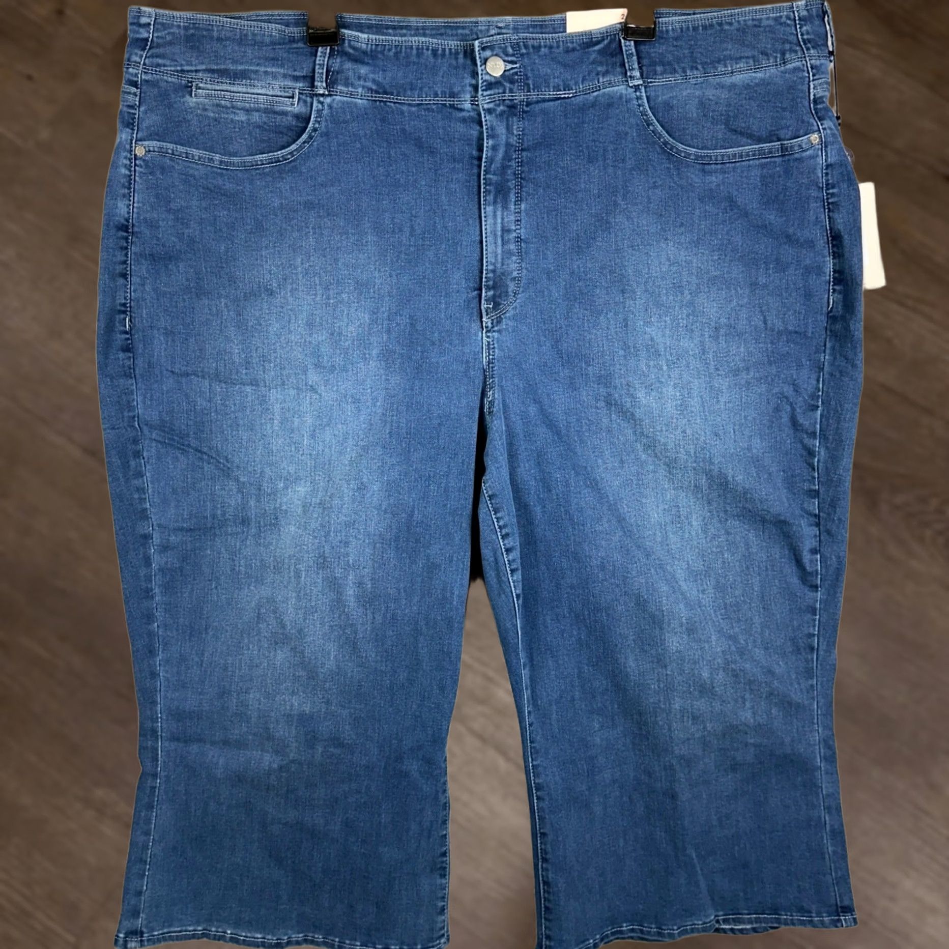 NYDJ NYDJ Jeans Womens 26WP Plus Petite Blue Cool Embrace Wide Leg Cropped Denim Capris / Jeans Wide Leg Crop 26W Womens Size 26" / US 2 / IT 38 - 1 Thumbnail