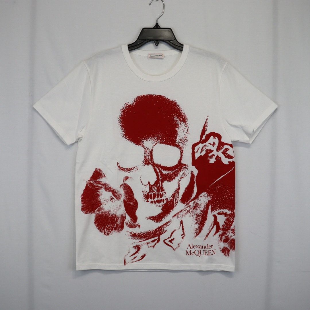 Alexander McQueen o1rshd1 ***Defective / T-Shirt in White/Red Size US S / EU 44-46 / 1 - 1 Thumbnail