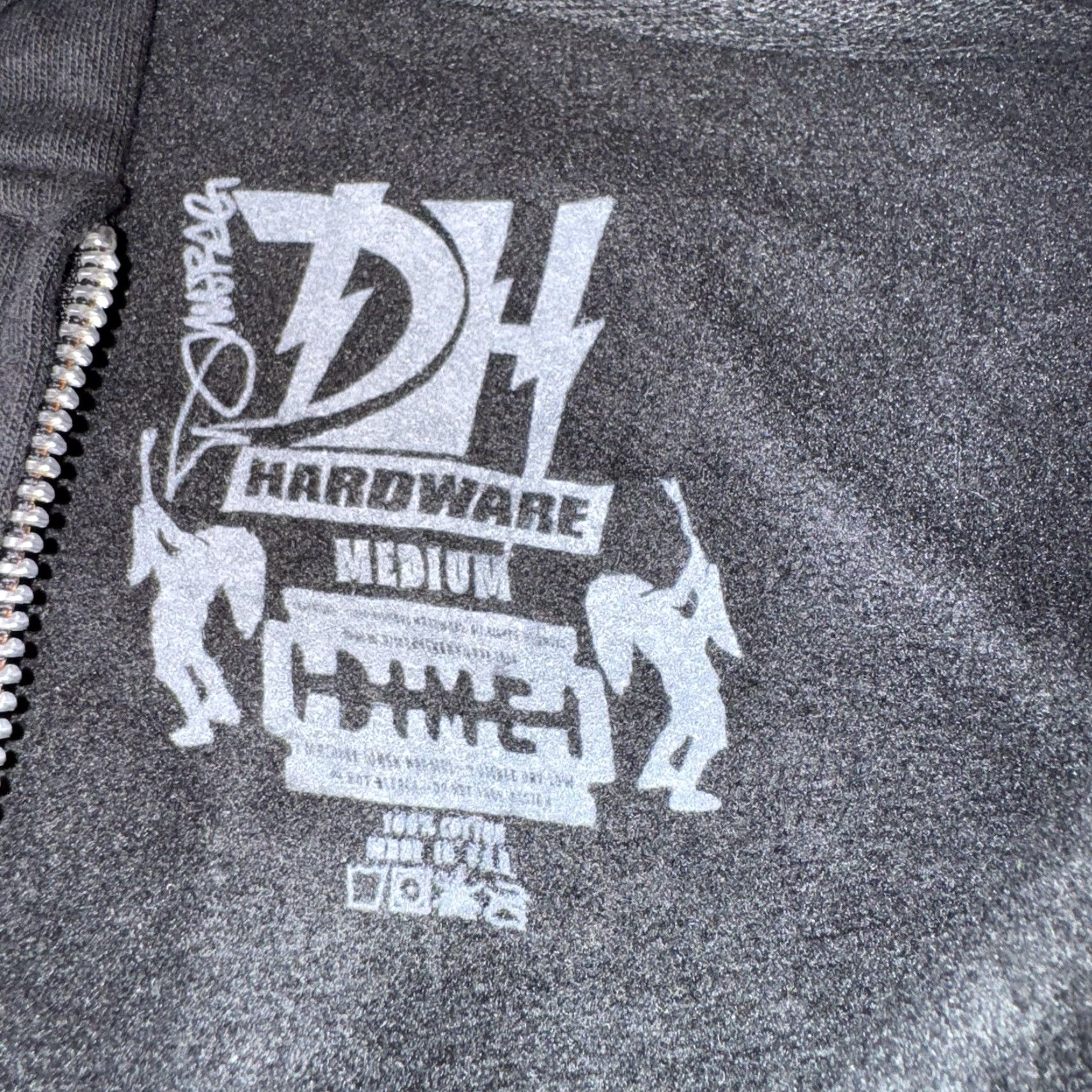 Doublet Dimebag Darrell Full Zip Hoodie Hardware Double Sided Mens Hoodie Black 28 long by 21.75 Graphic Print Zip Pockets Cotton Fleece Size US M / EU 48-50 / 2 - 6 Thumbnail