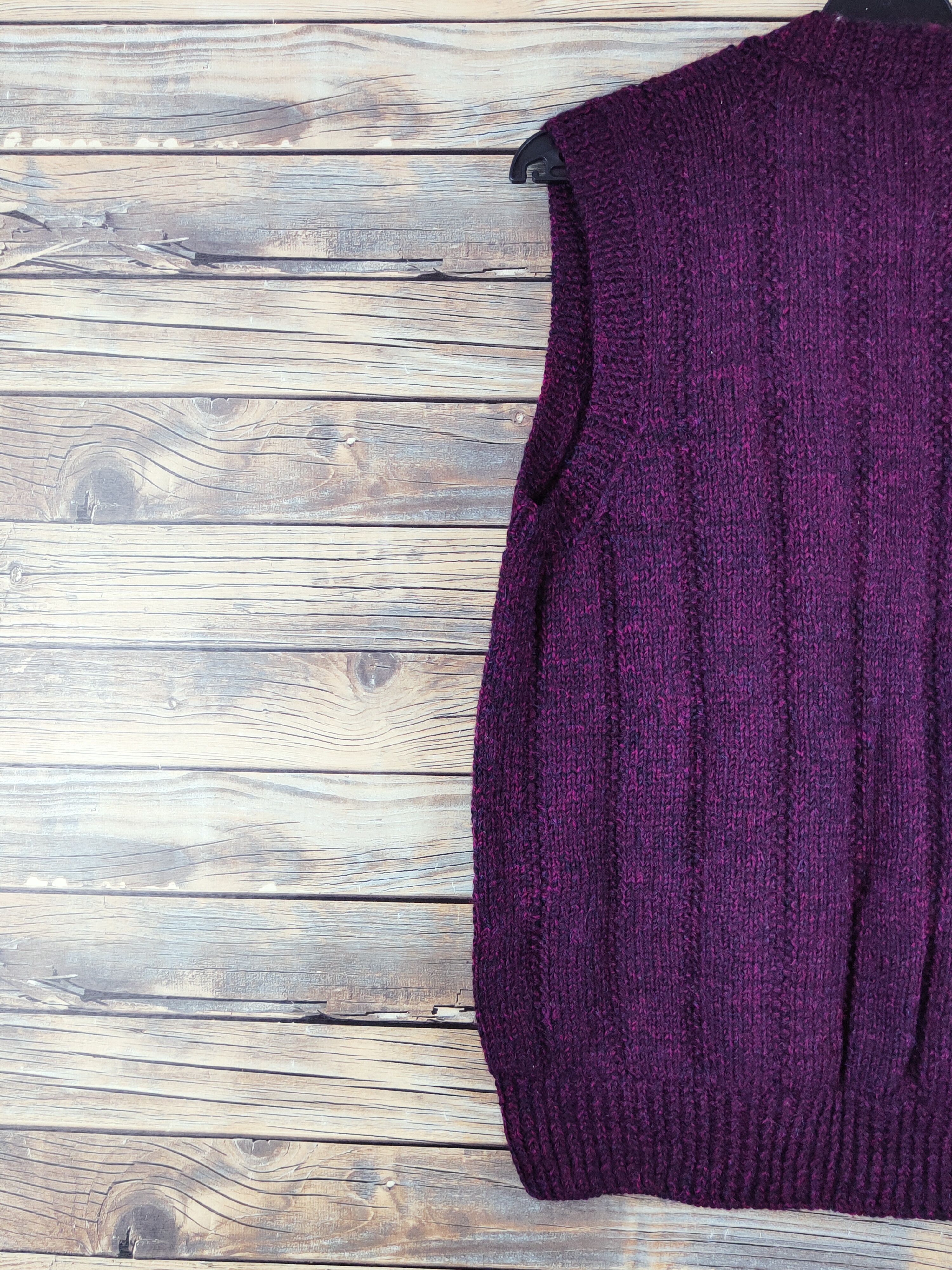 Aran Isles Knitwear × Japanese Brand × Vintage Japanese Brand Dark Purple Knitwear Button Up Vests #W989 Size M / US 6-8 / IT 42-44 - 8 Thumbnail