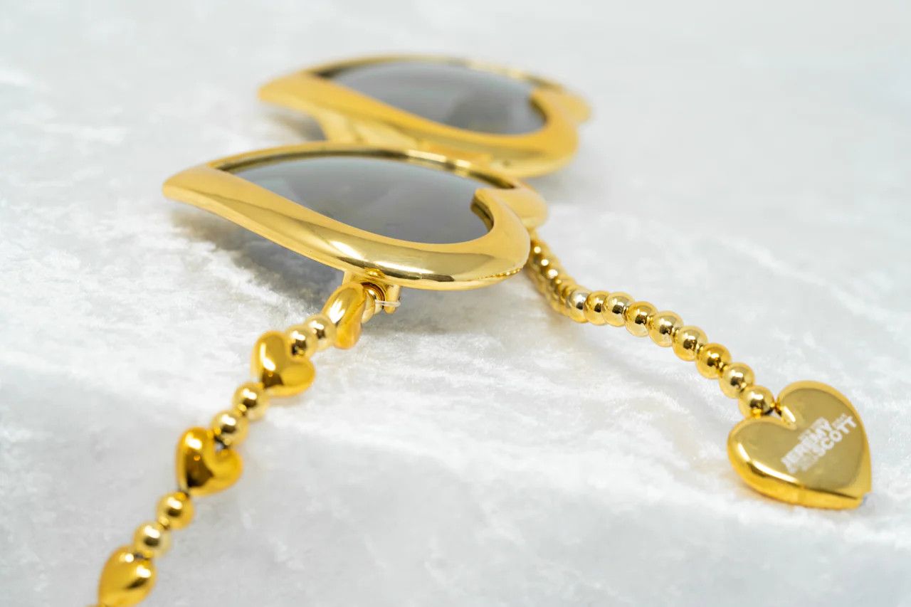 Jeremy Scott Jeremy Scott Gold Heart Shaped Sunglasses Size ONE SIZE - 7 Thumbnail