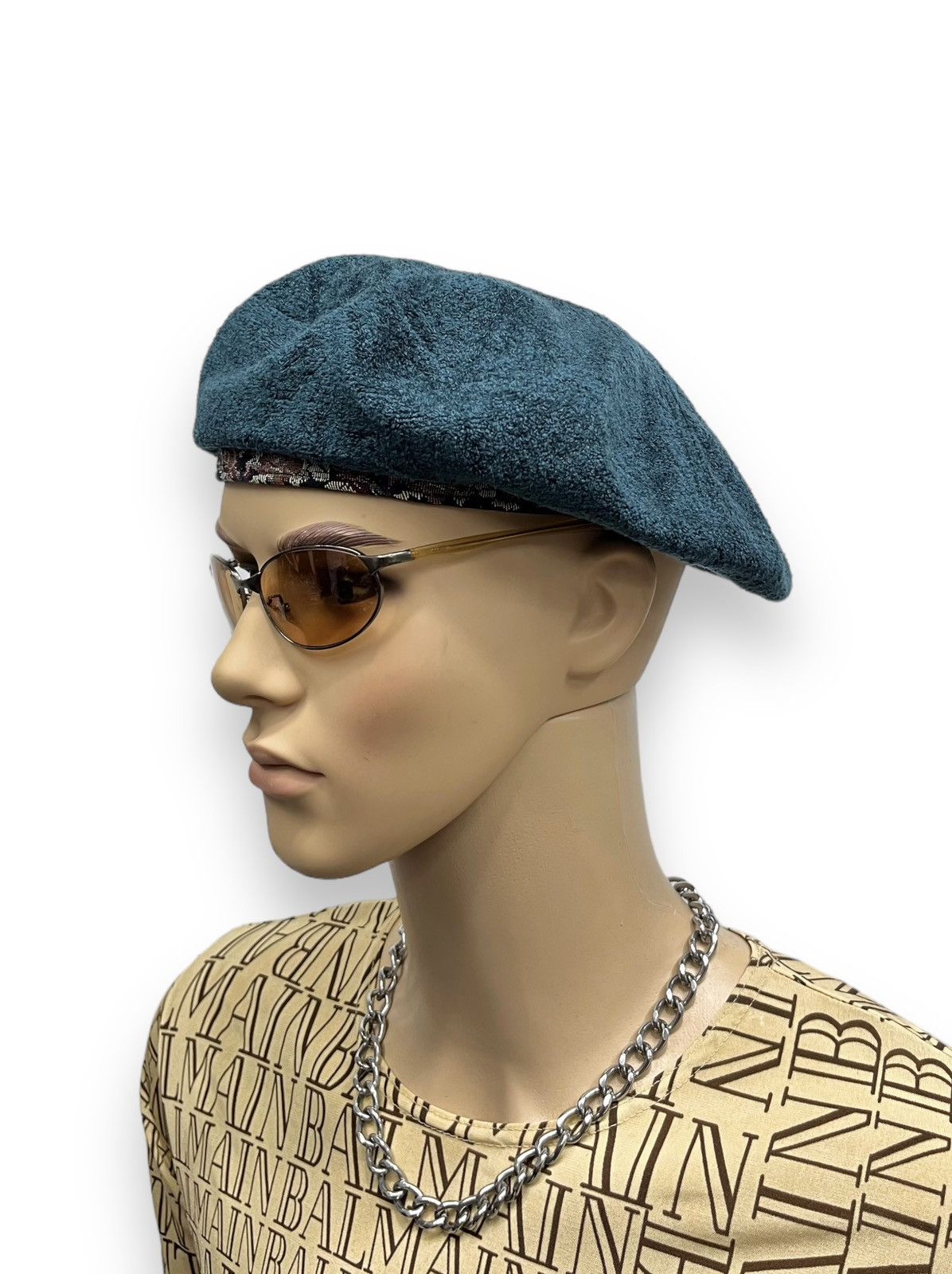 image of Vintage Pierre Balmain Paris Emerald Green Retro Beret Hat, Men's