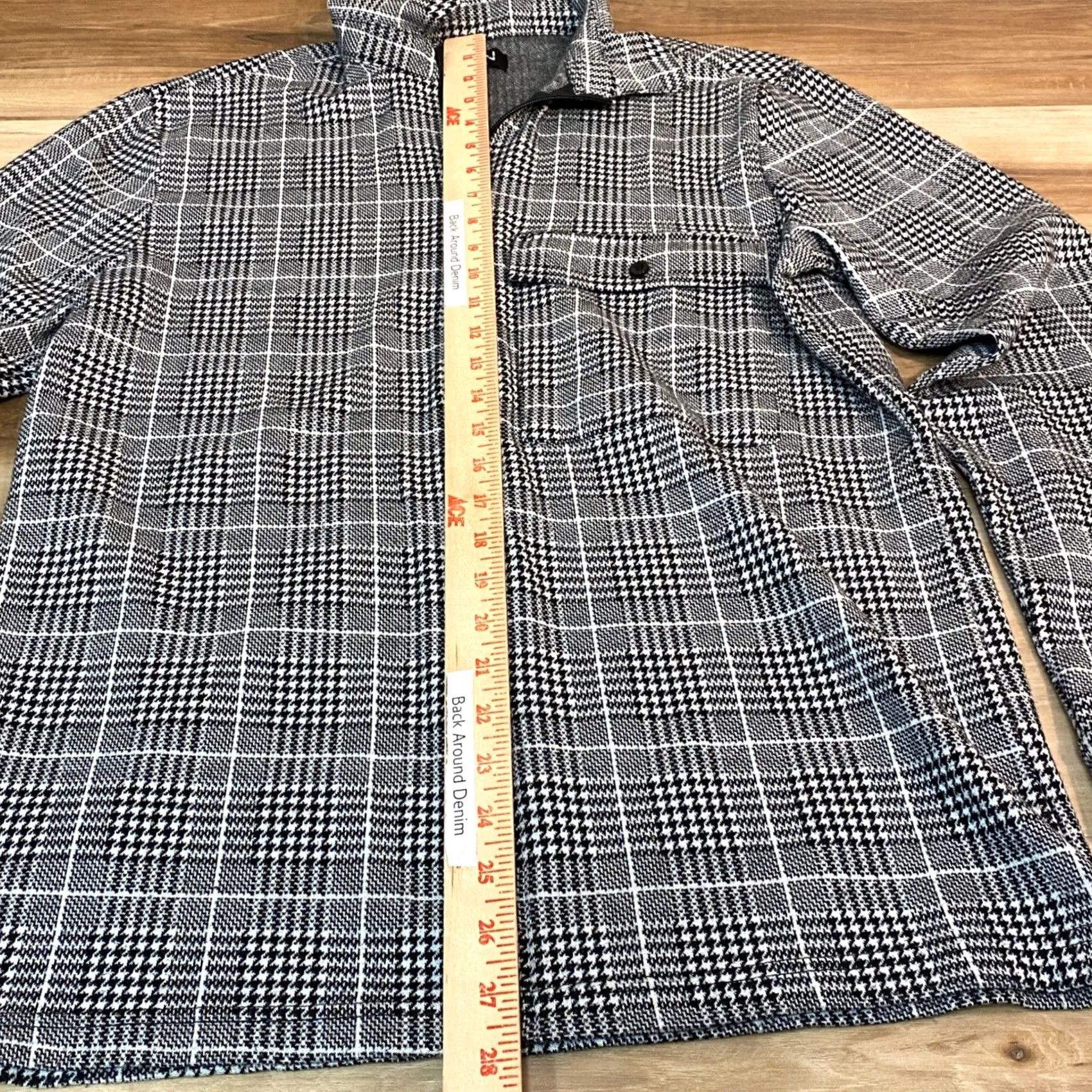 Vintage BoohooMAN Shirt Mens Medium Plaid Zip-Up Collared Shirt Jacket Black White Size US M / EU 48-50 / 2 - 4 Thumbnail