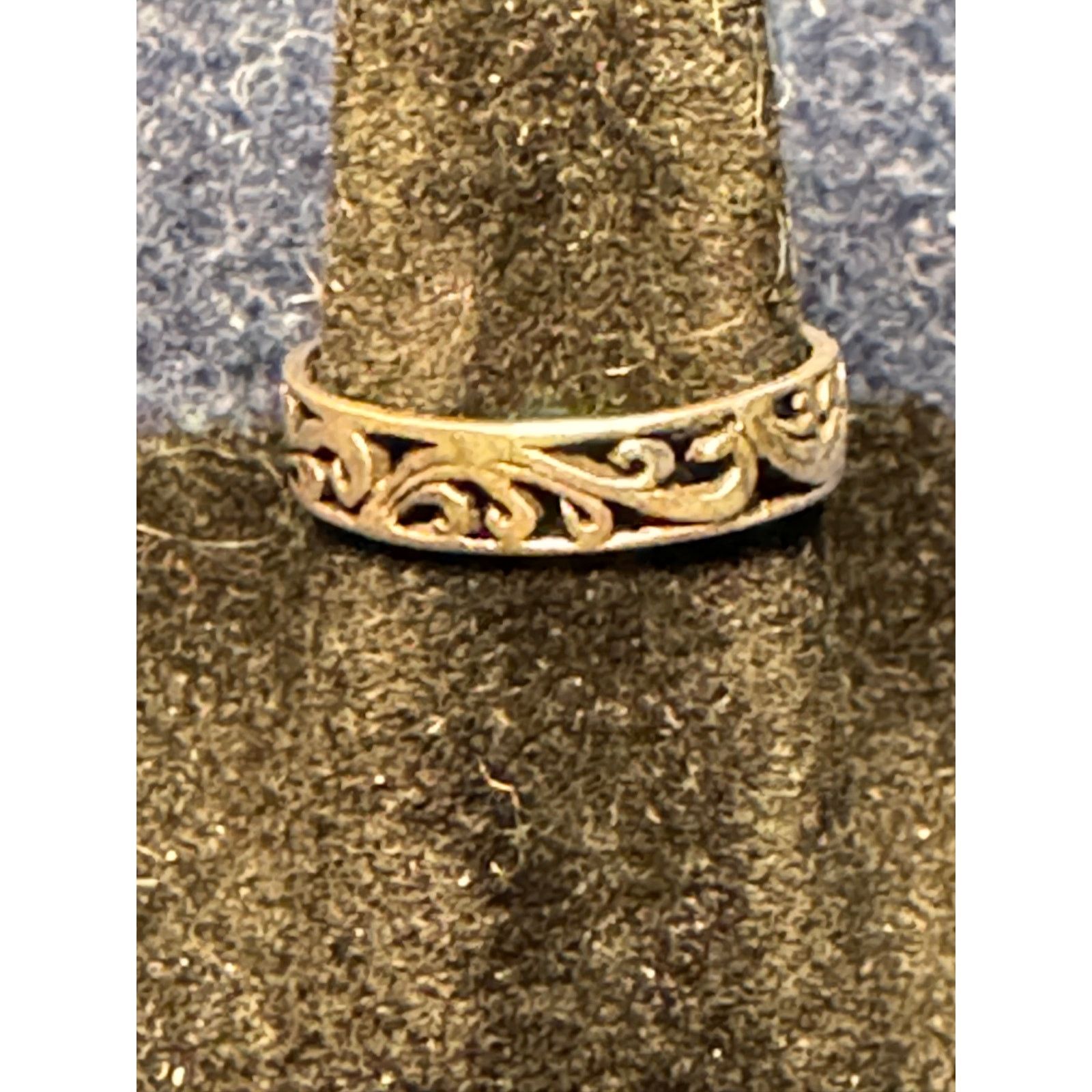 Other 2 925 Silver Toe Rings Filigree and Topaz Gem Size 5 Size ONE SIZE - 5 Thumbnail