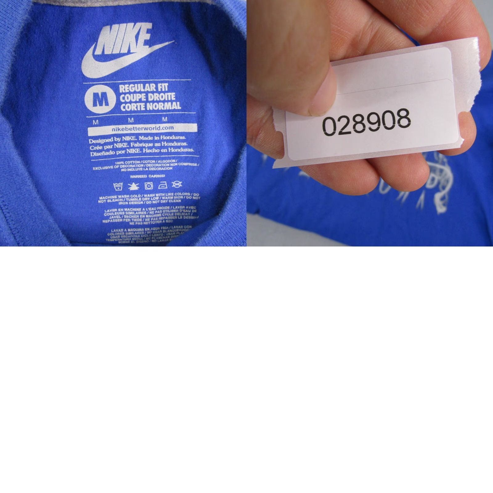 Nike VINTAGE Nike Graphic Print Shirt Mens Medium Blue Regular Fit Athletic Workout Gym Size US M / EU 48-50 / 2 - 8 Thumbnail