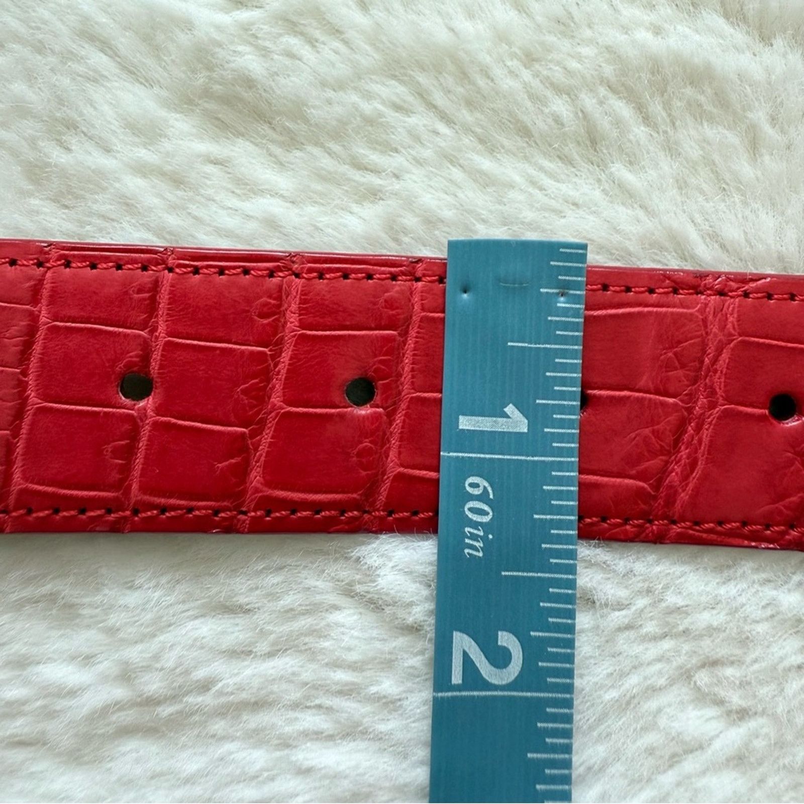 Other House of Fleming red alligator skin women belt Authentic Size ONE SIZE - 4 Thumbnail