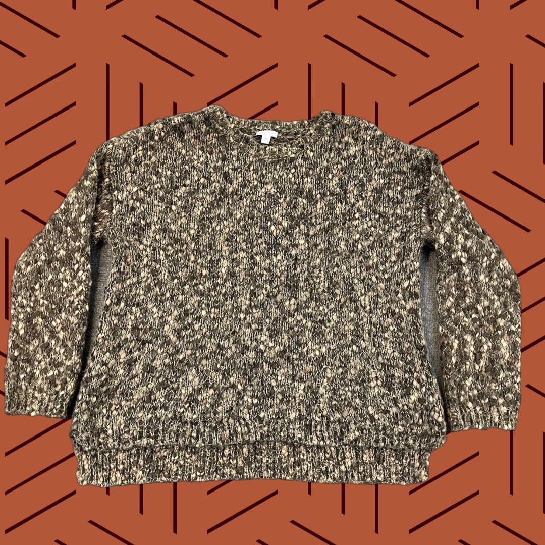 J. Jill J. Jill Sweater Womens Large Brown Wool Blend Pullover Knit Long Sleeve Textured Size L / US 10 / IT 46 - 1 Thumbnail
