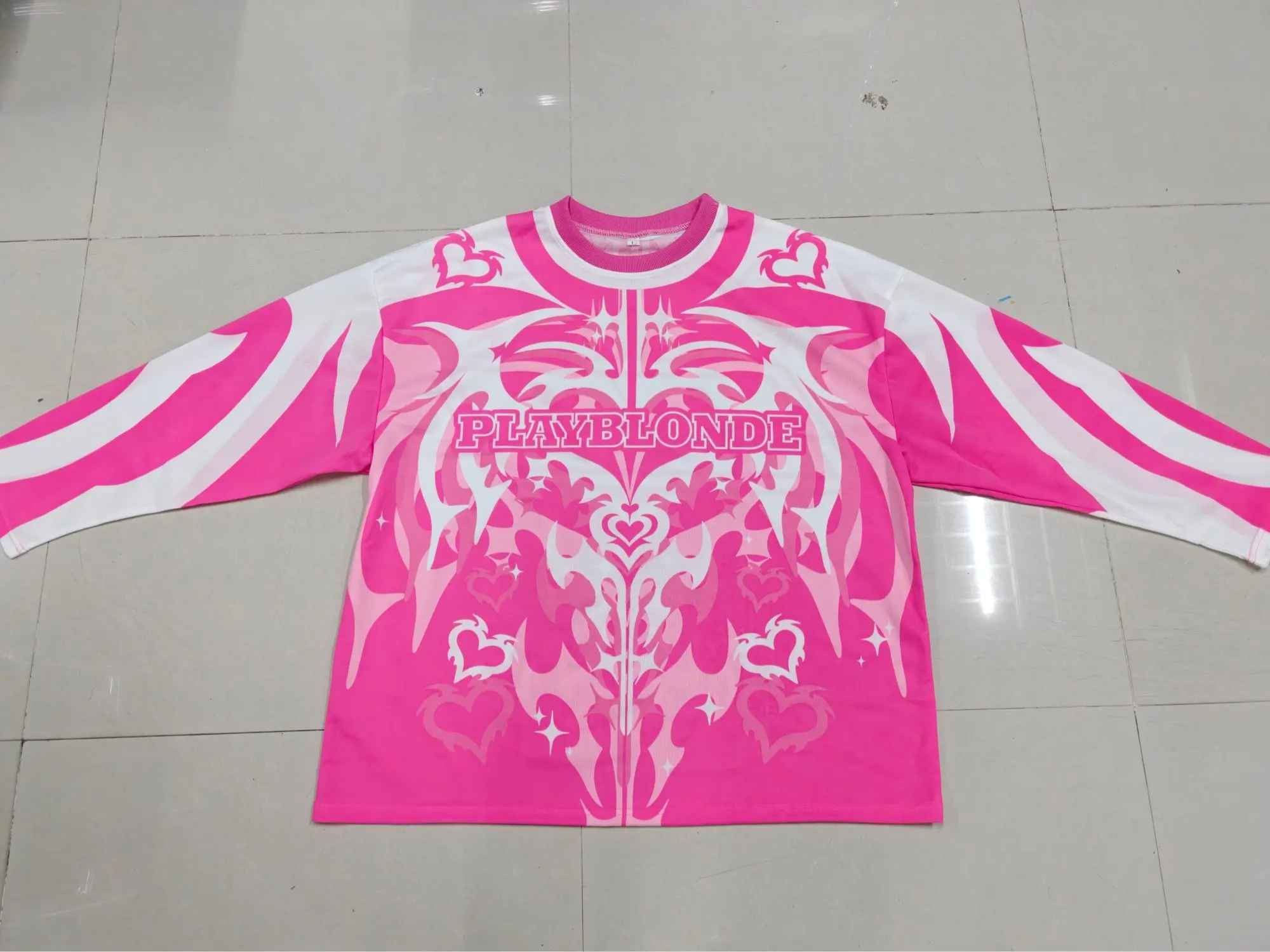 Vintage Pink Love Graphic Long Sleeve T Shirt Size US XL / EU 56 / 4 - 1 Thumbnail