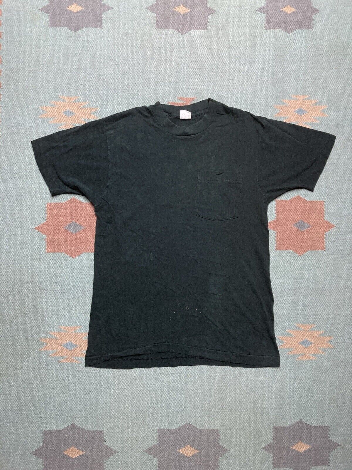 Fruit Of The Loom × Vintage 80s pocket t shirt blank black grunge cotton fruit of loom M Size US M / EU 48-50 / 2 - 1 Thumbnail