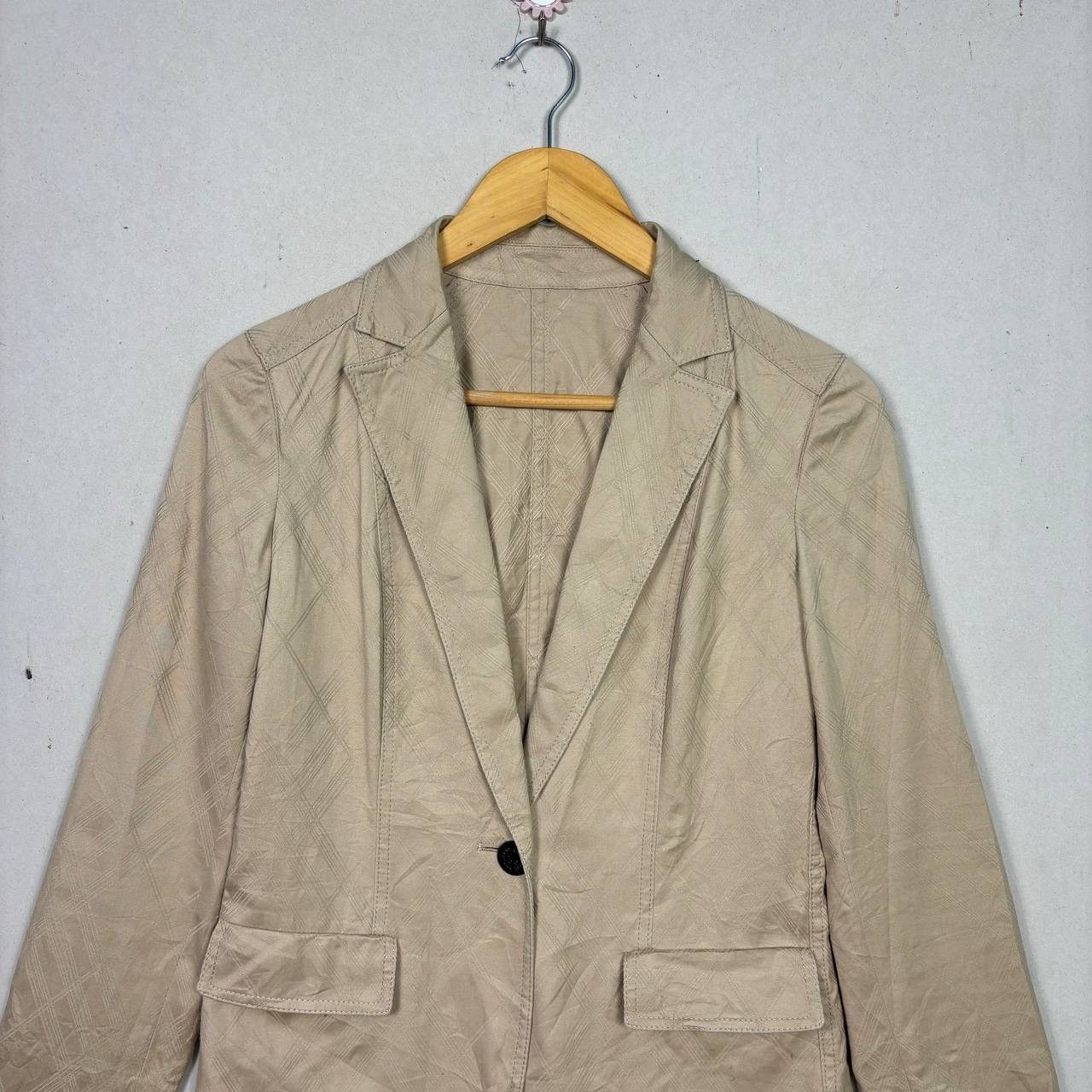 Burberry Burberry London Textured Check Blazer Jacket Tan Size 38 Size S / US 4 / IT 40 - 3 Thumbnail