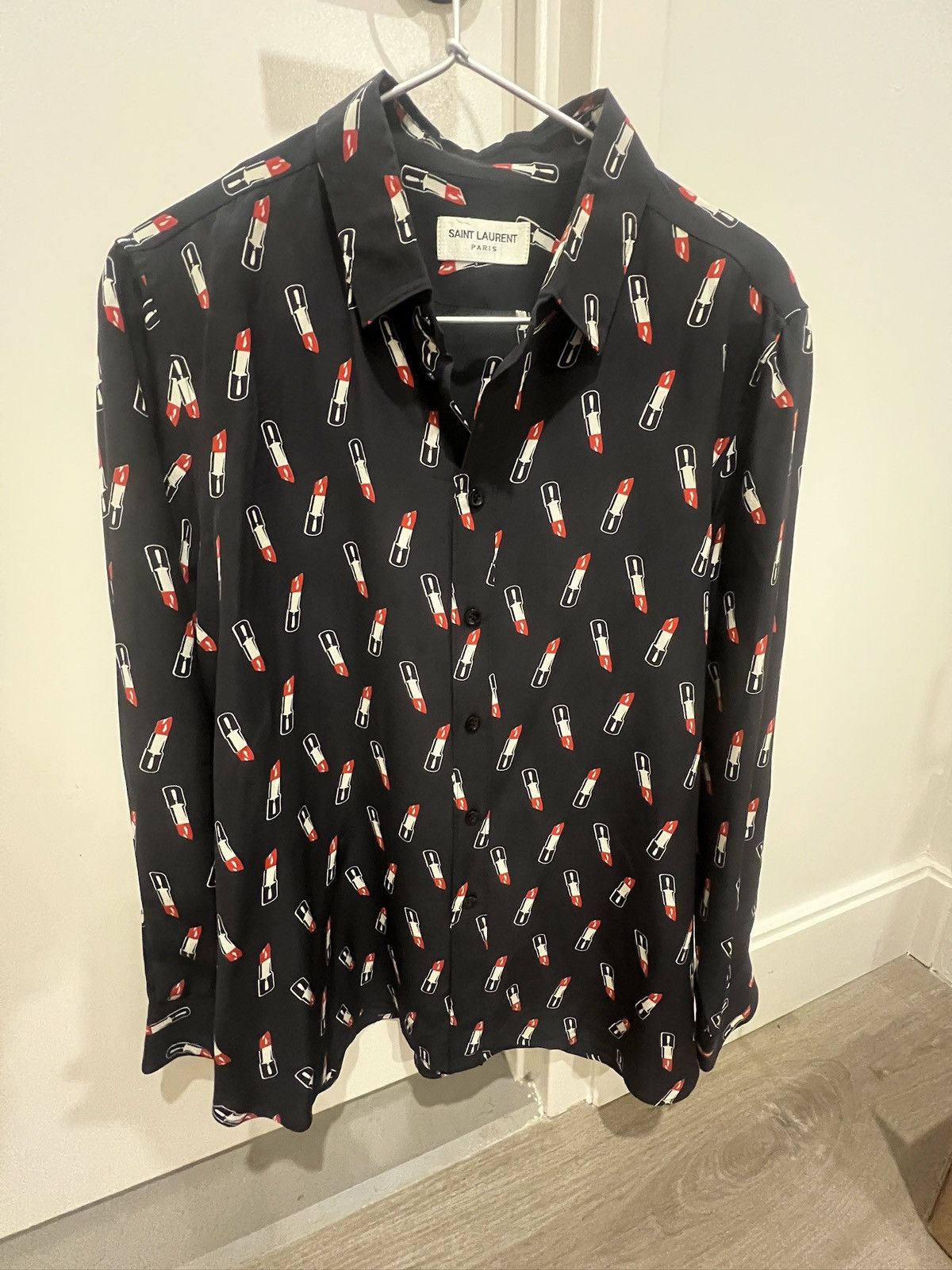 Saint Laurent Paris Saint Laurent Lipstick Button Down Shirt Size XL / US 12-14 / IT 48-50 - 2 Thumbnail