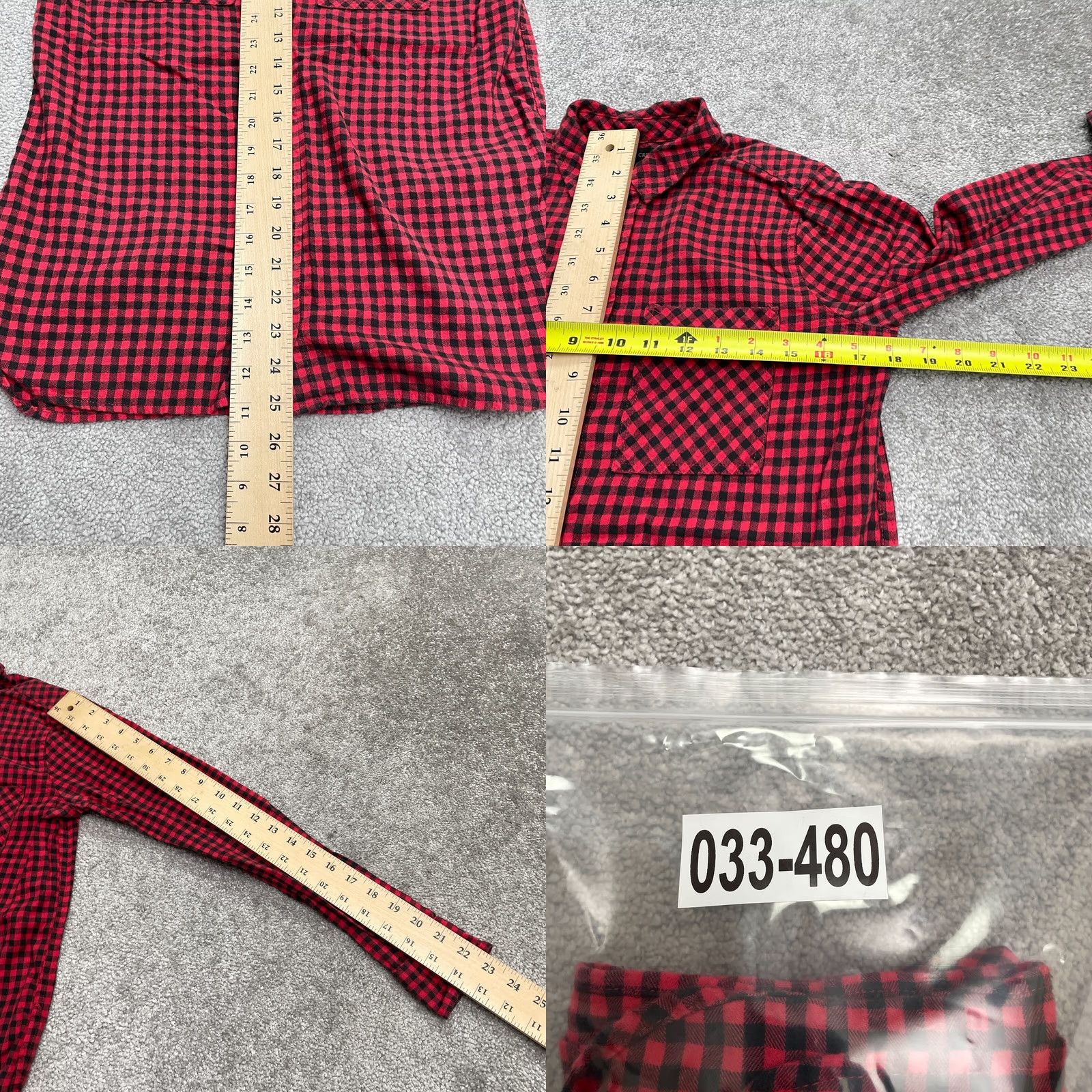J.Crew J.Crew Flannel Popover Shirt Womens 00 Red Black Check Long Sleeve Cotton Blouse Size XXS / US 00 / IT 34 - 8 Thumbnail