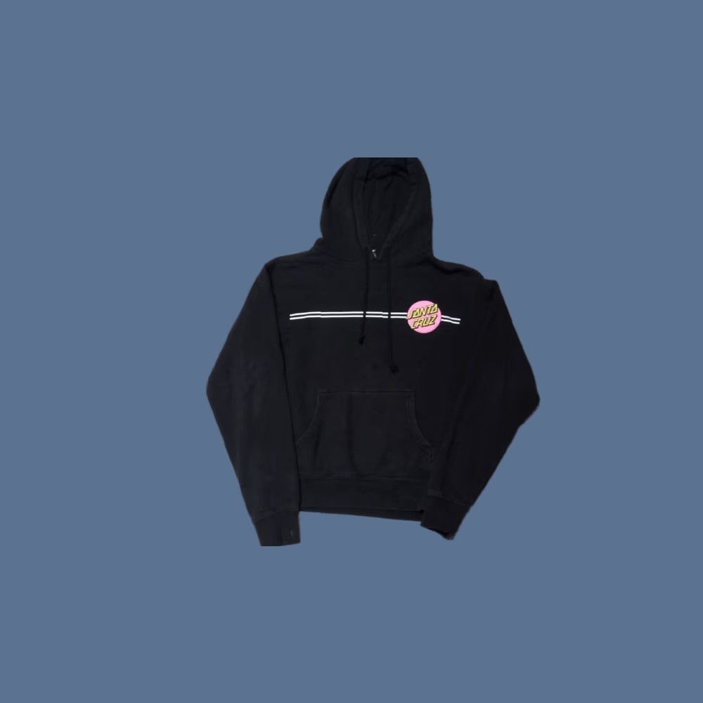 Vintage Santa Cruz Skateboards Hoodie Pullover Long Sleeve Black Pink Dot S/M Unisex Adults Vintage Retro Womens Mens Size US S / EU 44-46 / 1 - 1 Thumbnail