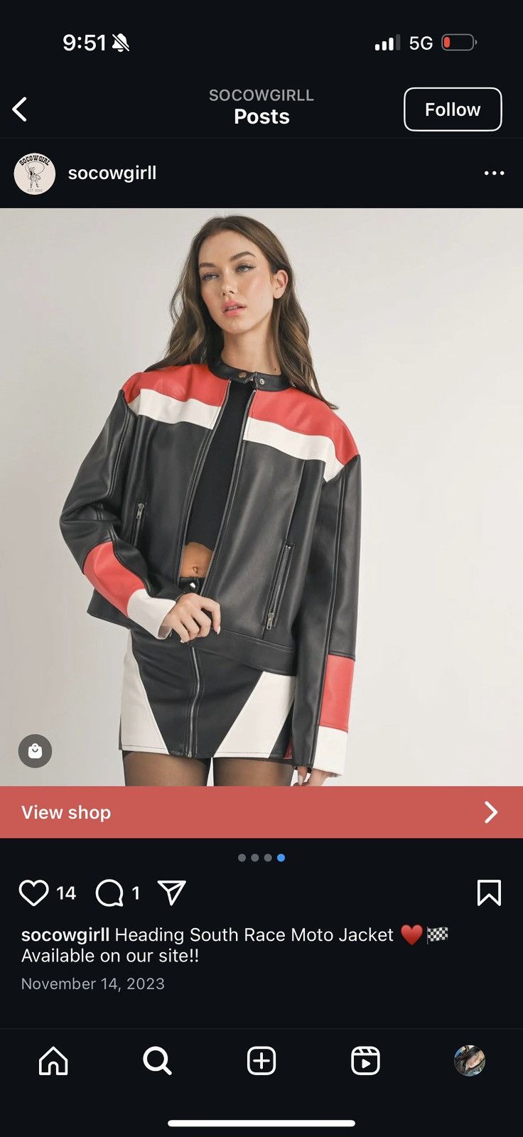 Other Red/White/Black Faux Leather Jacket Size M / US 6-8 / IT 42-44 - 1 Thumbnail