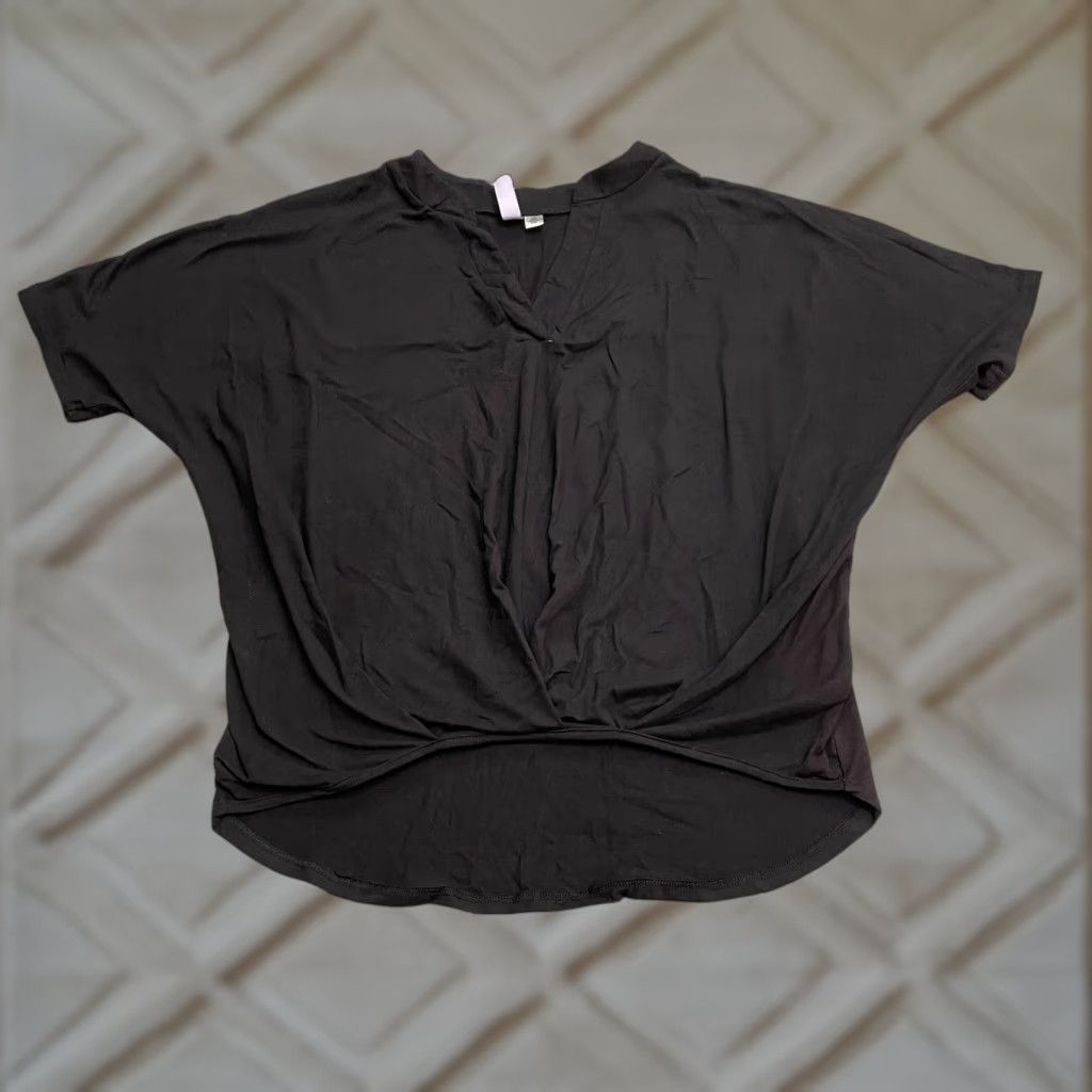 Twisted X Alya Blouse Womens XS Black V-Neck Dolman Sleeve Twisted Stretch Casual Shirt Size XS / US 0-2 / IT 36-38 - 1 Thumbnail