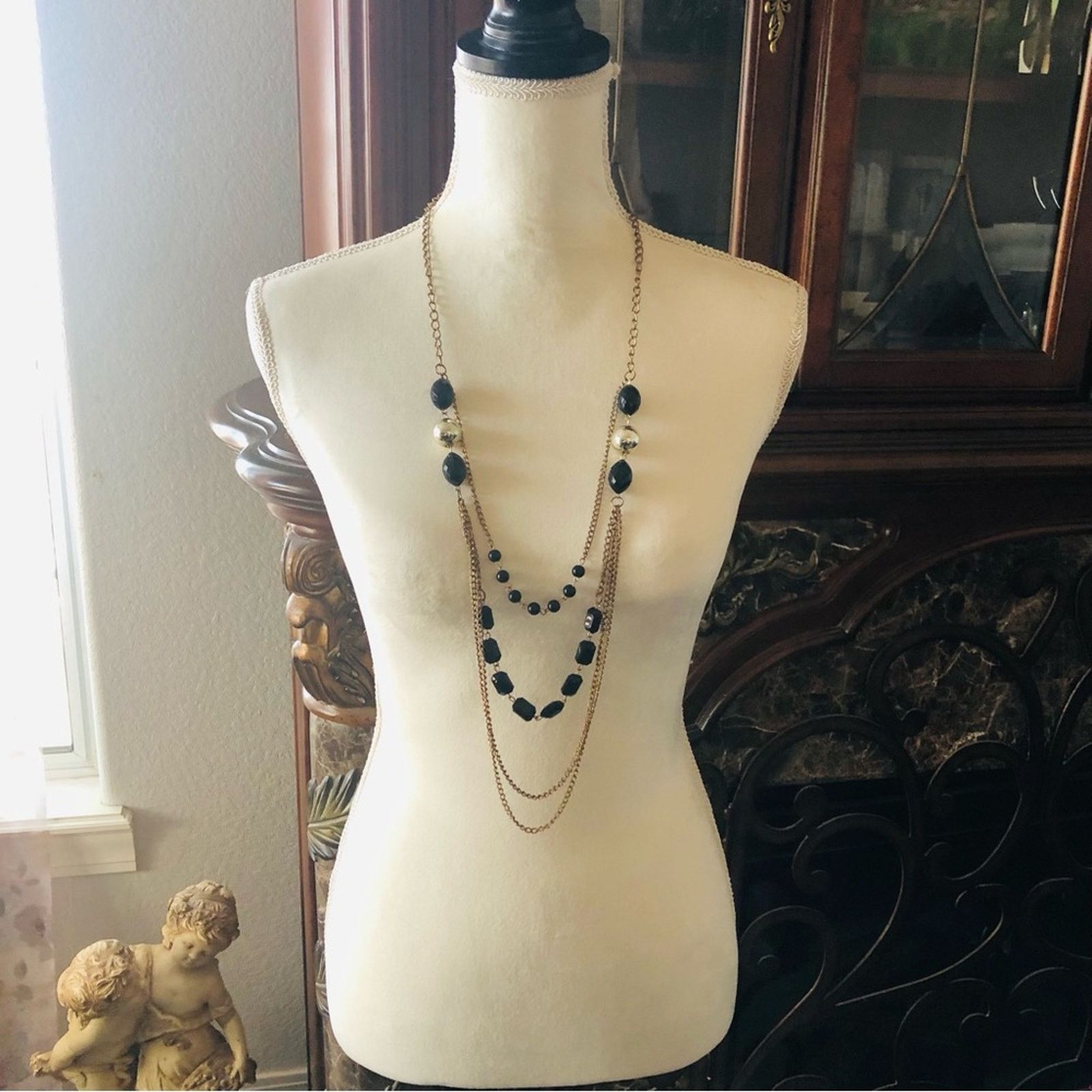 Jewelry Brass tone beaded chain necklace Size ONE SIZE - 3 Thumbnail