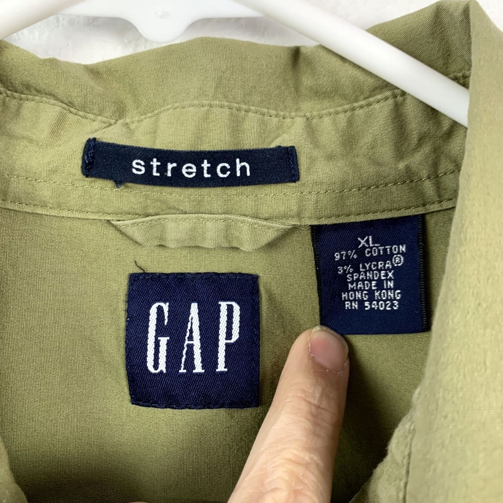 Gap VINTAGE GAP Shirt MEN XL Green Short Sleeve Button-Up Casual Cotton Spandex Stretch Size US XL / EU 56 / 4 - 3 Thumbnail