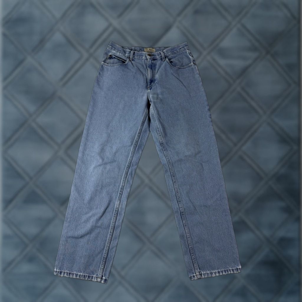 Vintage VINTAGE L.L.Bean Jeans Men Relaxed Fit 32x30 Blue Denim Workwear Straight 5-Pocket Distressed Pockets Logo Reg- Regular Mens Size US 32 / EU 48 - 1 Thumbnail