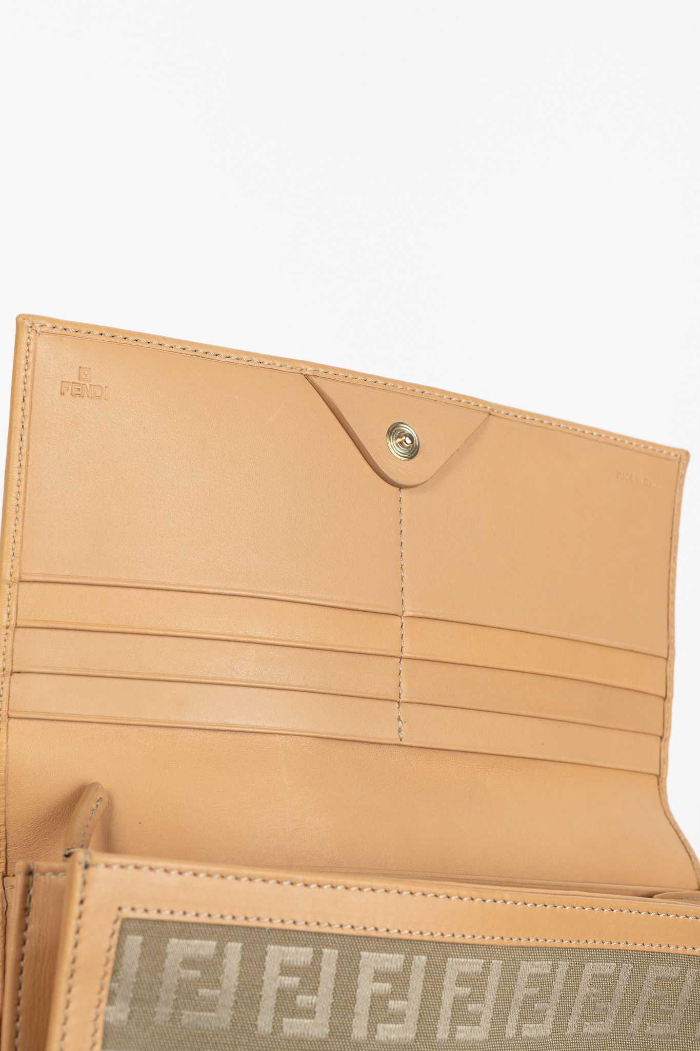 Fendi Fendi Beige FF Zucca Long Wallet Size ONE SIZE - 7 Thumbnail