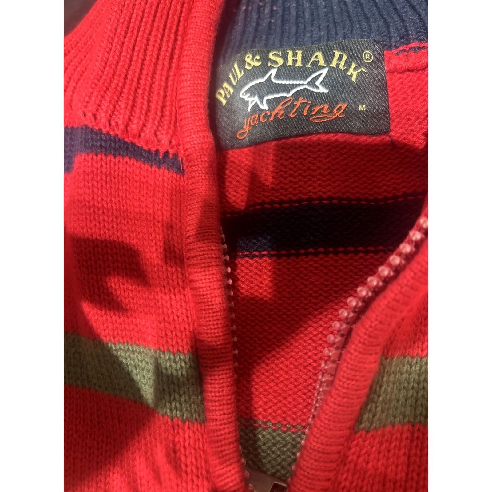 Paul & Shark VINTAGE Paul & Shark Red Striped Knit Sweater Size M Men Pullover 1/4 Zip Logo Classic Knitwear Size US M / EU 48-50 / 2 - 2 Thumbnail