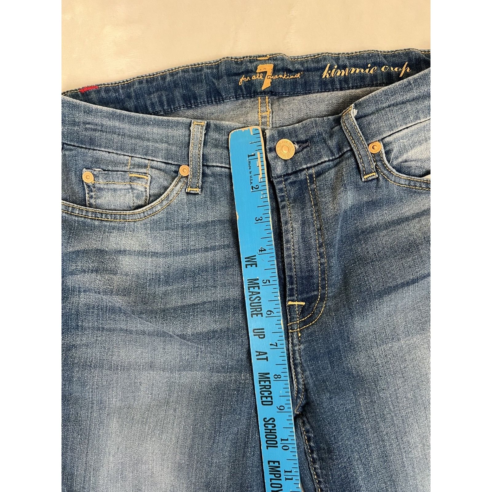 7 For All Mankind 7 For All Mankind Womens Jeans Blue 32 Kimmie Crop Denim Str Size 24" / US 00 / IT 34 - 4 Thumbnail