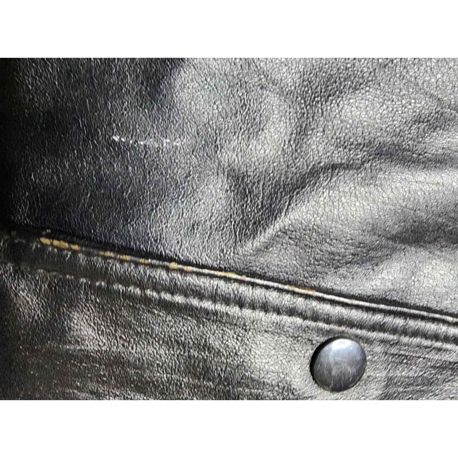 Vintage Sedona Mens L Leather Biket Vest American Eagle Snap Vest Black 90s? USA Flag Embroidered Leather Like Material on Eagle/USA Snap Front Mens Size US L / EU 52-54 / 3 - 6 Thumbnail