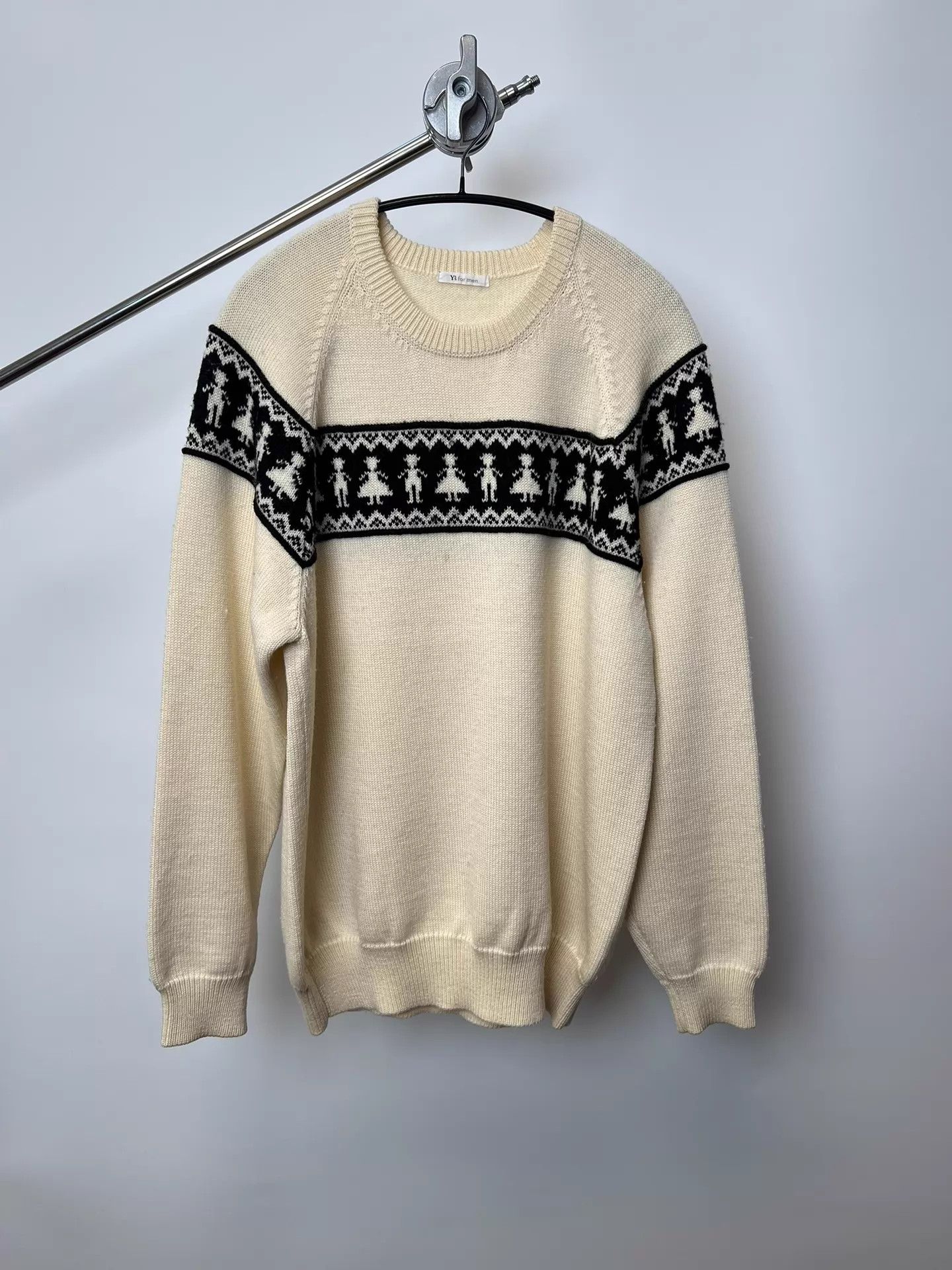 Yohji Yamamoto Yohji Yamamoto ys for man wool Fair Isle小人 knit sweater L Size US L / EU 52-54 / 3 - 1 Thumbnail