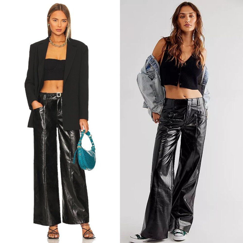 Free People New Free People Star-Crossed Lovers Vegan Straight-Leg Pant Size 30" / US 8 / IT 44 - 1 Thumbnail