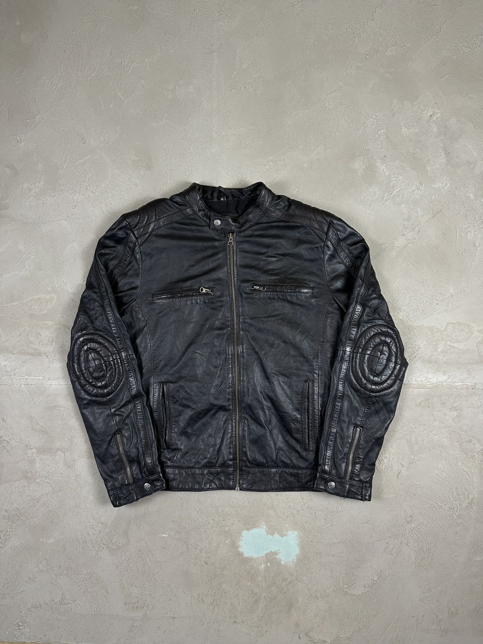 Mustang 90s Vintage Mustang Leather Racing Biker Boxy Jacket Size US XL / EU 56 / 4 - 1 Thumbnail