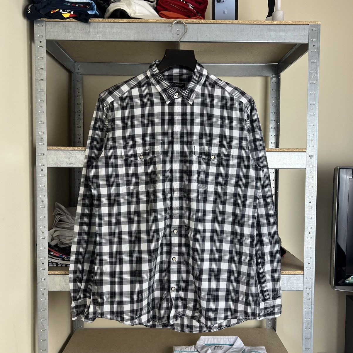 Dolce & Gabbana Rare! Dolce & Gabbana Checkered Shirt Luxury Button Up Size US L / EU 52-54 / 3 - 1 Thumbnail