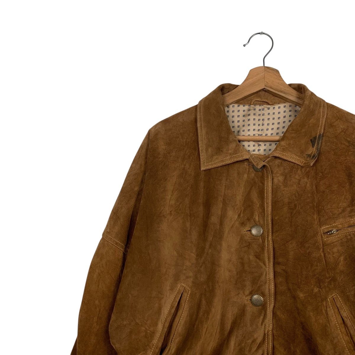 Vintage 80s SACIP Made in Italy Deer Suede Leather Jacket #2552-C115 Size US M / EU 48-50 / 2 - 6 Thumbnail
