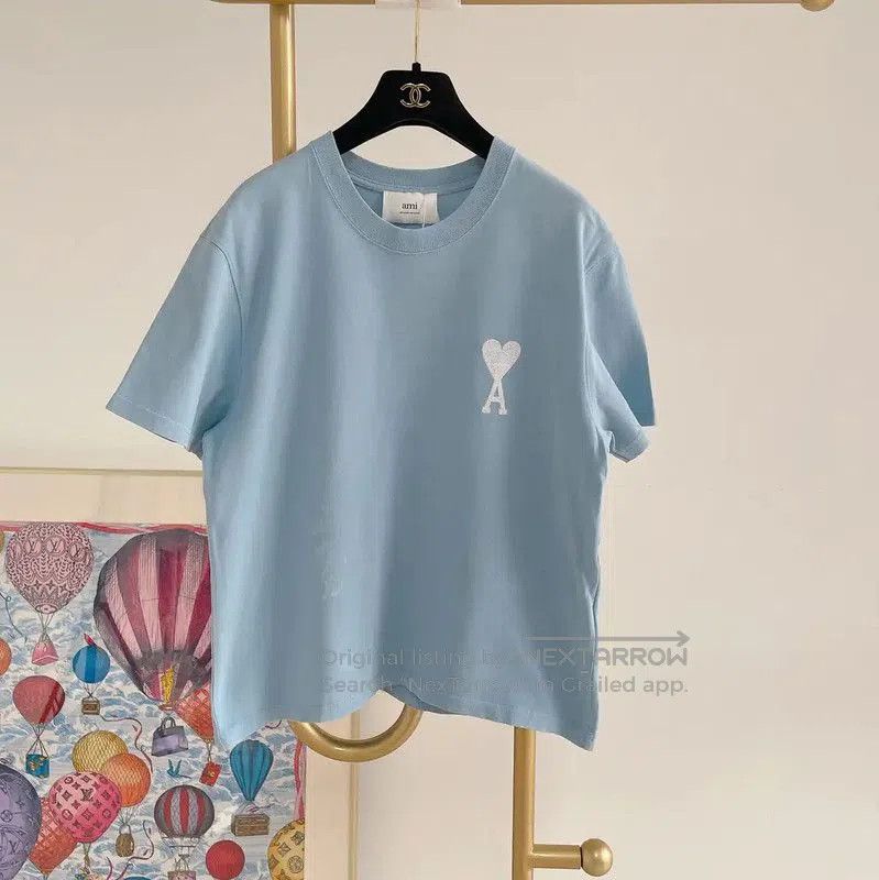 AMI AMI Summer Blue Cotton Graphic T-Shirt . Size M / US 6-8 / IT 42-44 - 1 Thumbnail