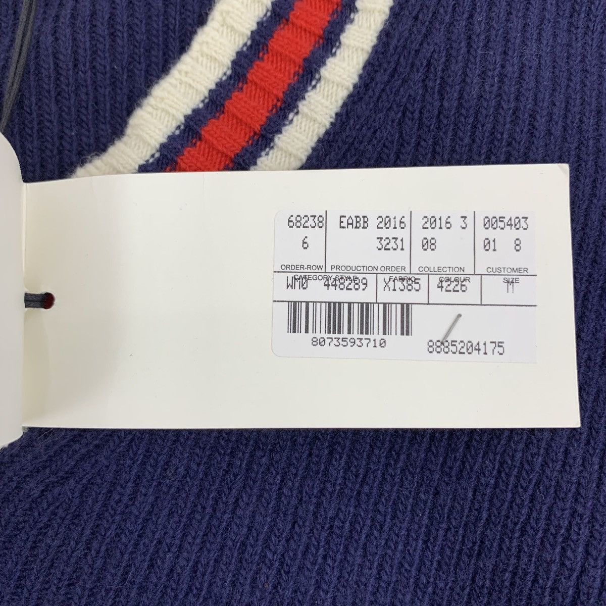 Gucci Gucci Navy Striped V-Neck Long Sleeve Knit Sweater K26WX Size M / US 6-8 / IT 42-44 - 7 Thumbnail