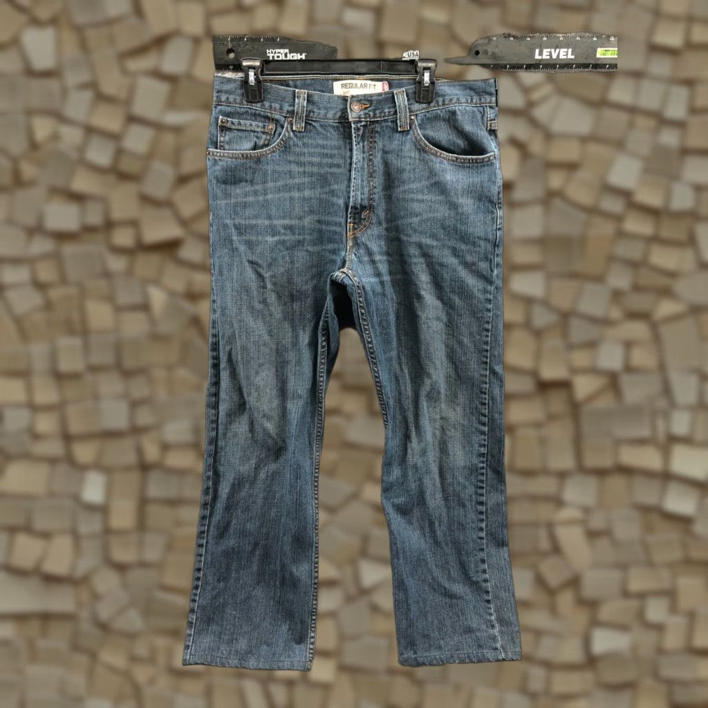 Levi's Levi's 505 Jeans Mens Regular Fit Straight 34x29 Blue Medium Wash Denim 5-Pocket Belt Loops Size US 34 / EU 50 - 1 Thumbnail