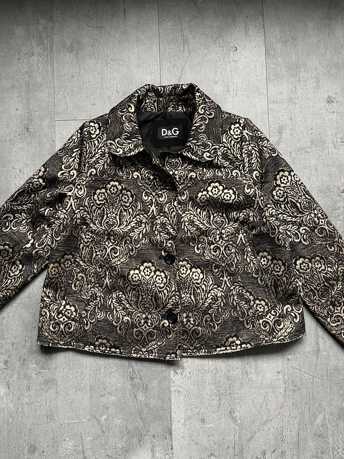 image of Avant Garde Dolce & Gabbana Womens Jacket Embroidery in Brown (Size Medium)