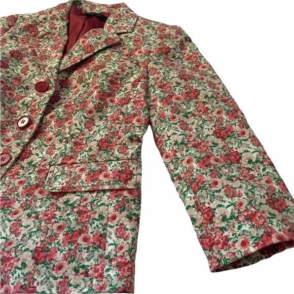 Talbots Talbots Petites Micro Floral Print Romantic Blazer Size XS / US 0-2 / IT 36-38 - 6 Thumbnail