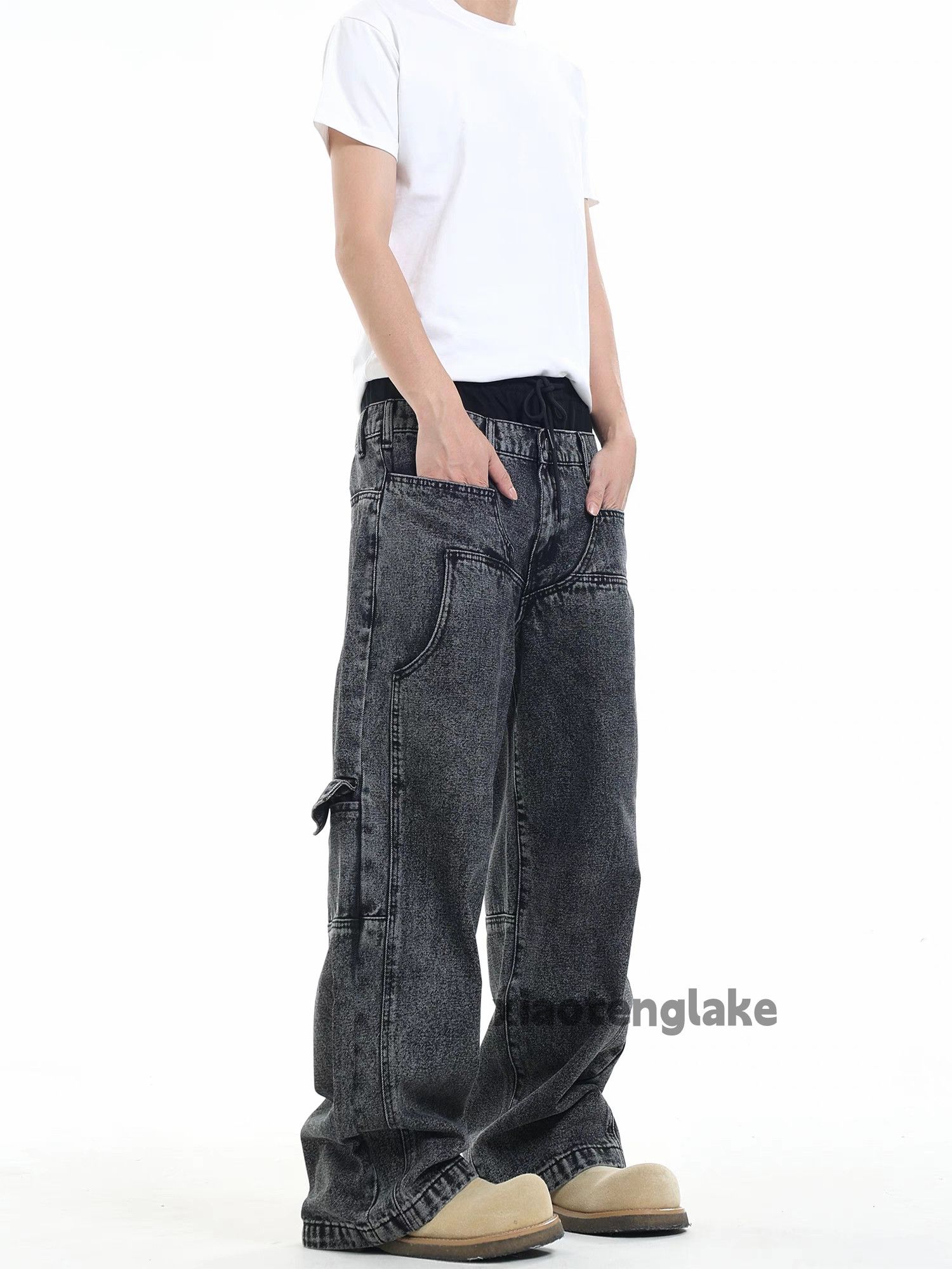 Jean × Vintage Washed faded loose baggy utility carpenter cargo jeans Size US 32 / EU 48 - 5 Thumbnail