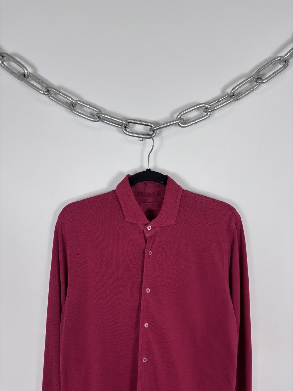 Gran Sasso Gran Sasso Vintage Men’s Red Long Sleeve Button Up Shirt Size US M / EU 48-50 / 2 - 2 Thumbnail