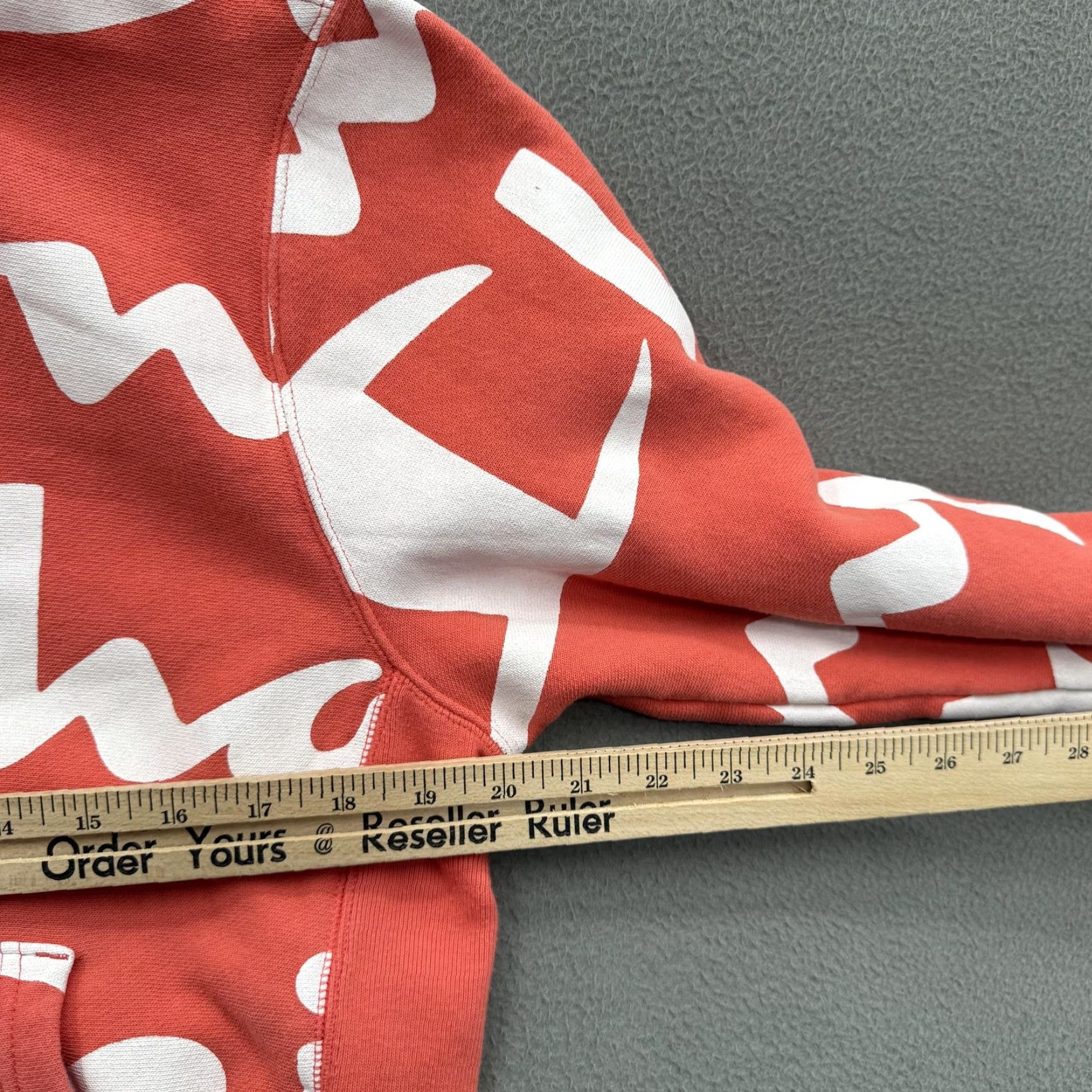 Champion Champion Hoodie Mens Small Coral White Reverse Weave Allover Big Logo Script Size US S / EU 44-46 / 1 - 5 Thumbnail